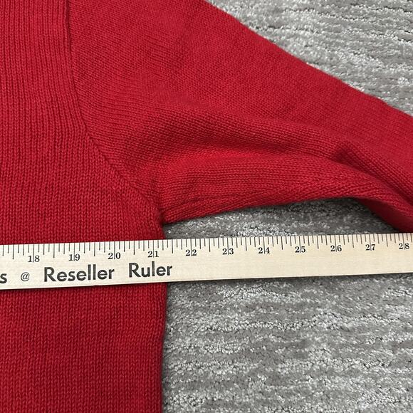 Quacker Factory Sweater Womens Large Red Christmas Reindeer Gingerbread Zip - Picture 11 of 12